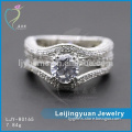 China factory wholesale price 925 sterling silver silver engagement ring with white zircon stone